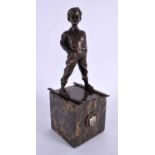 After Ferdinand Preiss (20th Century) Bronze, Berlin Skier. 29 cm high.