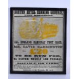 A BURTON HOTEL RUNNING GROUNDS WEST HARTLEPOOL FOOT RACE POSTER. 30 cm x 27 cm.