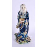 A SMALL 19TH CENTURY JAPANESE MEIJI PERIOD AO KUTANI PORCELAIN FIGURE modelled as a male. 13 cm