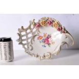 A German Frankenthal flower incrusted dish 5x30cm.