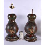 A LARGE PAIR OF 19TH CENTURY JAPANESE MEIJI PERIOD COUNTRY HOUSE LAMPS depicting figures in