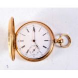 AN 18T GOLD AND ENAMEL POCKET WATCH. 52.8 grams. 4 cm wide.