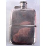 AN ART DECO SILVER HIP FLASK. Birmingham 1934. 129 grams. 10 cm x 6 cm.