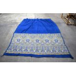 A Central Asian embroidered wall hanging/curtain 198 x 157cm