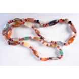 A LONG AGATE NECKLACE. 106 grams. 93 cm long.