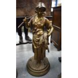 French School (19th Century) Monumental Bronze, Standing Figure. 90 cm x 30 cm.