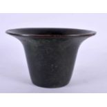 A 19TH CENTURY CHINESE MIDDLE EASTERN BRONZE CENSER of flared form. 12 cm wide.