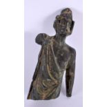 A 19TH CENTURY EUROPEAN GRAND TOUR BRONZE BUST OF A MALE After the Antiquity. 14 cm x 7 cm.