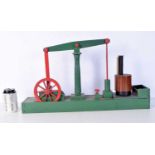 A large Folk art wooden model of a Steam pump 35 x 62 cm.