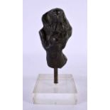 A 19TH CENTURY FRANCO EGYPTIAN GRAND TOUR BRONZE FIGURE OF A PHAROAH After the Antiquity. 17 cm x