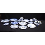 A collection of blue and white porcelain Spode, Booths etc (Qty)