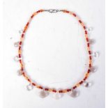 A Crystal and Agate stone necklace 52 cm