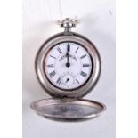 AN ANTIQUE SILVER POCKET WATCH. 58.7 grams. 4.25 cm diameter.