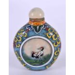 AN EARLY 20TH CENTURY CHINESE PEKING GLASS ENAMELLED SNUFF BOTTLE Late Qing/Republic. 6.5 cm x 4.5