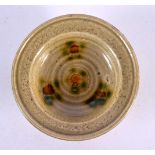 A SMALL CHINESE QING DYNASTY SANCAI GLAZED BRUSH WASHER Tang style. 10.5 cm diameter.