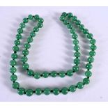 A CHINESE JADE NECKLACE. 88 grams. 73 cm long.