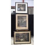 A collection of framed antique engravings. Largest 66 x 50cm.