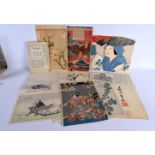 19TH CENTURY JAPANESE WOODBLOCK PRINTS etc. (qty)