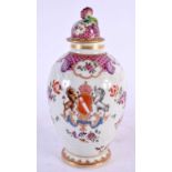 A 19TH CENTURY FRENCH SAMSONS OF PARIS PORCELAIN VASE AND COVER modelled in the Chinese export