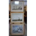A collection of framed Russel Flint prints. 38 x 53cm.