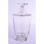 A FRENCH LALIQUE GLASS DECANTER AND STOPPER. 23 cm x 9 cm.