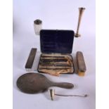 ASSORTED SILVERWARE including candle snuffers, mirrors, posy vases etc. London 1862 to Birmingham