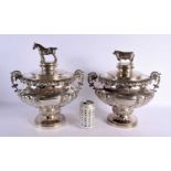 A FINE AND RARE PAIR OF VICTORIAN SILVER AGRICULTURAL FARMING TROPHIES presented to the late John