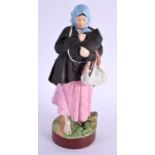 A 19TH CENTURY RUSSIAN BISQUE PORCELAIN FIGURE OF A MOTHER modelled with child. 24 cm high.