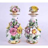 A RARE PAIR OF EARLY 19TH CENTURY SPODE PORCELAIN SCENT BOTTLES AND STOPPERS Pattern 4650,