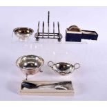 ASSORTED SILVERWARE including sugar basins etc. 491 grams. London 1927 to Birmingham 1932. Largest