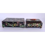 TWO EARLY 20TH CENTURY CHINESE CLOISONNE ENAMEL CASKETS Late Qing/Republic. Largest 15 cm x 12