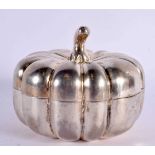 AN EARLY 20TH CENTURY CHINESE WHITE METAL MELON FORM CENSER AND COVER Late Qing/Republic. 248 grams.