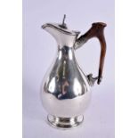 AN ANTIQUE JAMES DIXON & SON ANTLER HORN HUNTING CLARET JUG. 757 grams. 26 cm x 16 cm.