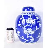 A Chinese porcelain blue and white Ginger Jar. 29 cm.