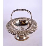 A 19TH CENTURY CHINESE EXPORT SILVER BASKET. 151 grams. 12.5 cm x 12.5 cm.