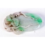 A CHINESE JADE PENDANT. 128.6 grams. 9 cm x 5.75 cm.