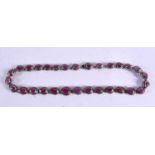 AN INDIAN DIAMOND AND RUBY NECKLACE. 47.7 grams. 46 cm long.