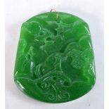 A CHINESE JADE PENDANT. 5.5 cm x 4.75 cm.