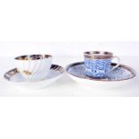 A First Period Worcester tea bowl and saucer together with a Flight and Barr Royal Lily cup and