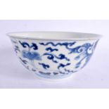 A 17TH CENTURY CHINESE BLUE AND WHITE PORCELAIN BOWL Kangxi, bearing Cheghhua marks to base, painted