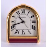 A CARTIER DESK CLOCK. 9 cm x 7.5 cm.