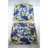 A pair of Iznik tiles.20 x 20 cm (2).