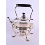 AN ART DECO SILVER PLATED HUKIN & HEATH SPIRIT KETTLE in the manner of Dr Christopher Dresser.