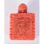 A CHINESE CORAL TYPE SNUFF BOTTLE. 7 cm x 4.5 cm.