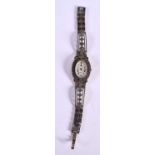 LADIES SILVER COCKTAIL WATCH WITH ABRIGHT CUT STRAP. Dial 2.4cm incl crown. Weight 32.2g. Not