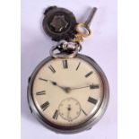 A VICTORIAN SILVER CASED POCKET WATCH. Hallmarked Chester 1900, Dial 5.2cm, overwound, 131g.