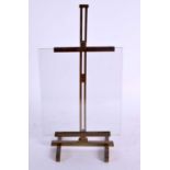 A STYLISH 1950S BRONZE AND PERSPEX MINIATURE ADJUSTABLE EASEL FRAME of angular form. 32 cm x 15 cm.