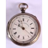 A VICTORIAN SILVER CASED PATENT LEVER CHRONOGRAPHS POCKET WATCH. Hallmarked Birmingham 1881,