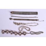 EIGHT CONTINENTAL SILVER BRACELETS. Various marks. Longest 20cm. Total weight 120g