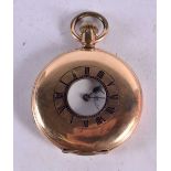 A HALF HUNTER POCKET WATCH. Working, Dial 4.1cm.